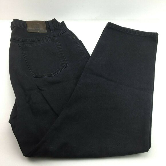 St. Johns Bay Womens Relaxed Fit Straight Leg Black Jeans Pants Cotton Size 14 - Picture 1 of 7